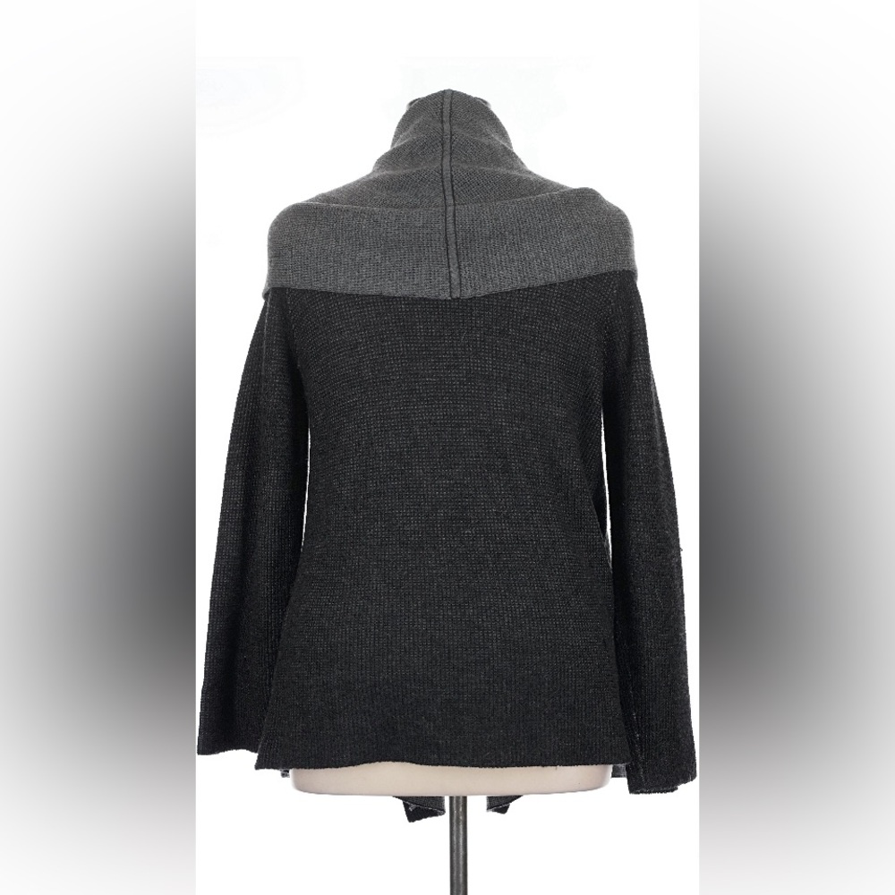 XL 1X Eileen Fisher grey 100% Merino Wool Shawl Collar Cardigan Sweater - Picture 2 of 5